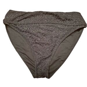 Freshwater High Waisted Black Leopard Print Bikini Bottom Size L